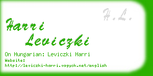 harri leviczki business card